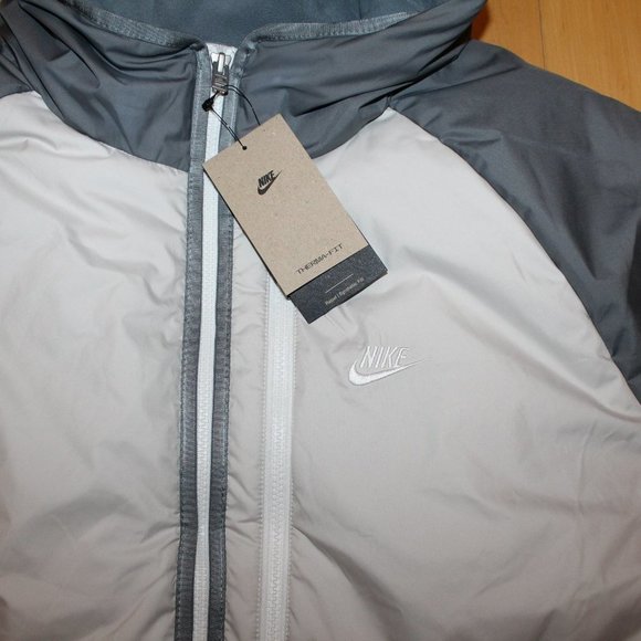 NWT MEN'S NIKE THERMA FULL ZIP HOODED JACKET GRAY XXL - Picture 3 of 6